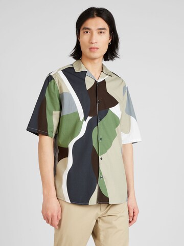 Only & Sons Regular fit Button Up Shirt 'TIE' in Green: front