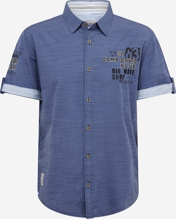 CAMP DAVID Regular fit Button Up Shirt in Blue: front