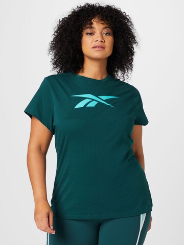 T-shirt fonctionnel Reebok en vert : devant