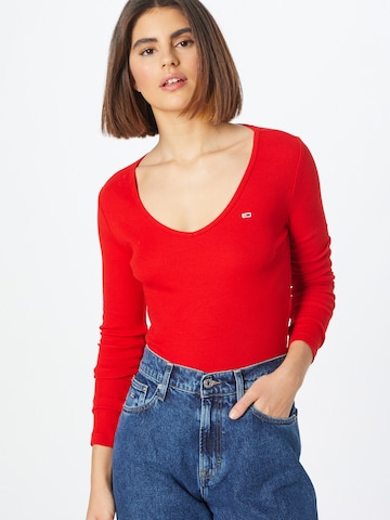 Tommy Jeans - Camisa em vermelho: frente