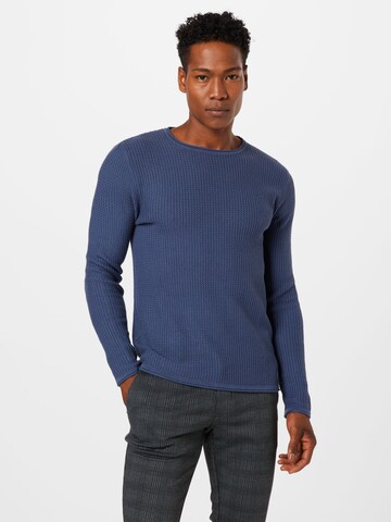 JACK & JONES Regular fit Sweater 'Carlos' in Blue: front