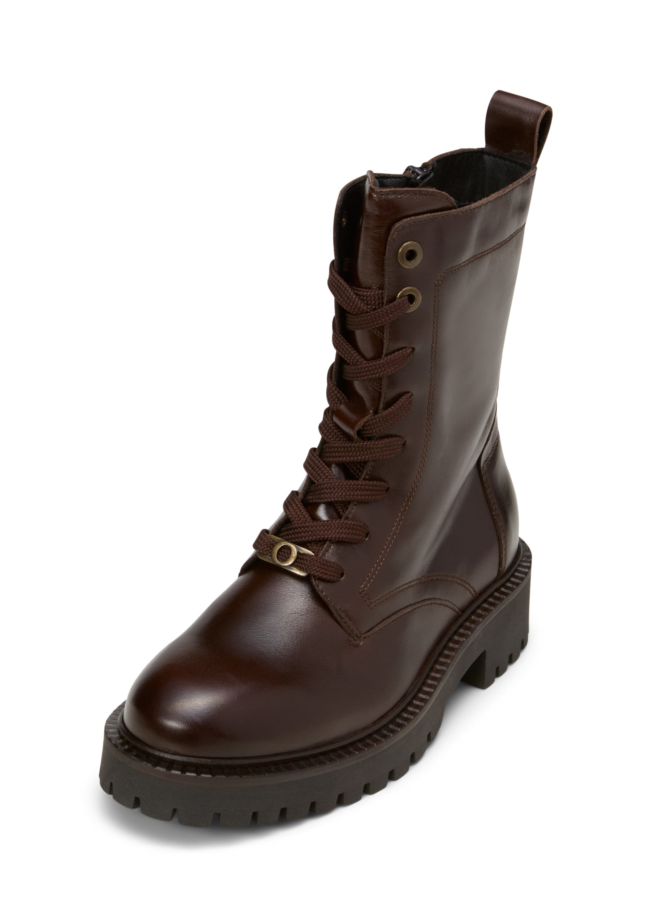 Marc O'Polo Lace-up bootie in Brown: front
