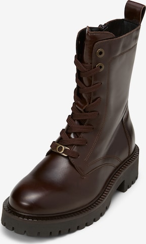 Marc O'Polo Lace-Up Ankle Boots in Brown: front