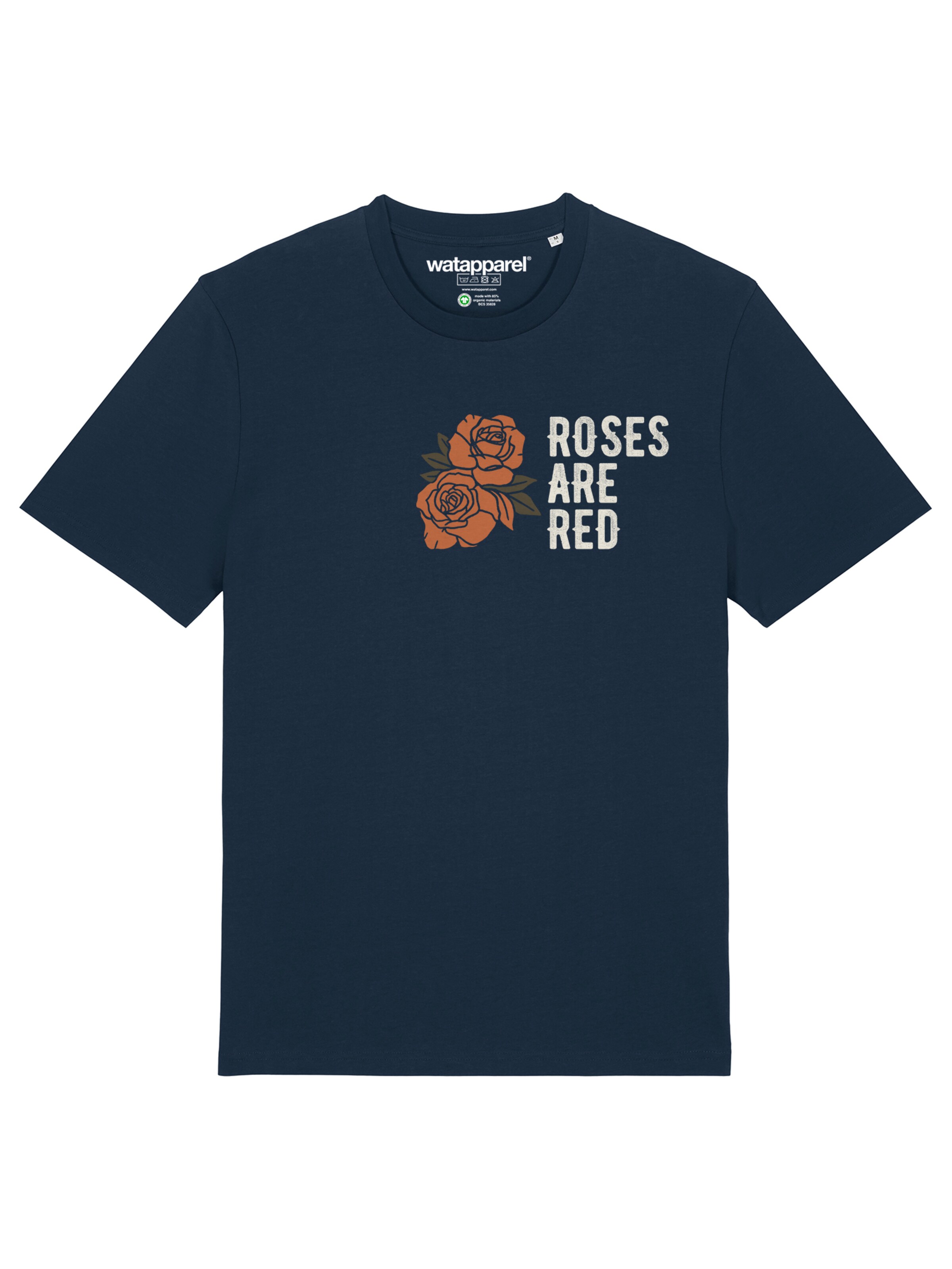 Watapparel Shirt 'Roses Are Red' in Blue: front