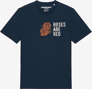 Watapparel Shirt 'Roses Are Red' in Blauw: voorkant