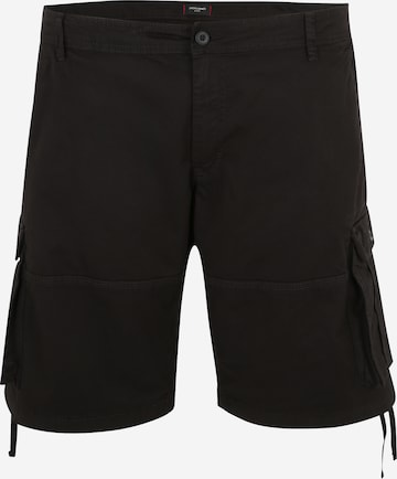 Jack & Jones Plus - regular Pantalón cargo en negro: frente