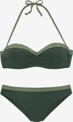 JETTE Bandeau Bikini | zelena barva: sprednja stran