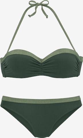 JETTE - Bandeau Bikini en verde: frente