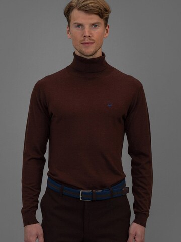 Laurent Vergne Sweater 'Roger Roll Neck Sweater - Brown' in Brown: front