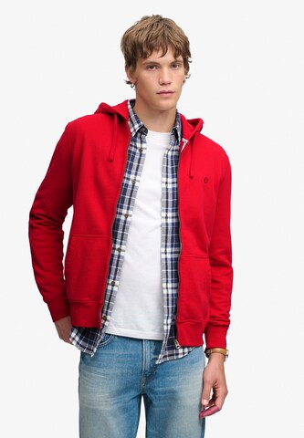 Veste de survêtement 'ESSENTIAL' Superdry & Co en rouge : devant