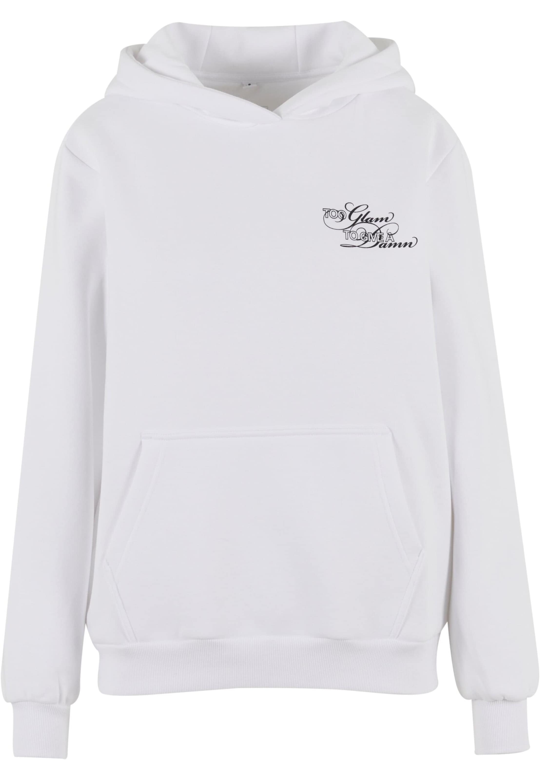 Miss Tee Sweatshirt 'Give A Damn' i vit: framsida