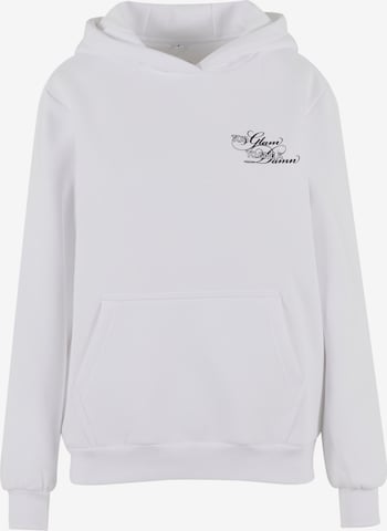 Miss Tee Sweatshirt 'Give A Damn' in Weiß: Vorderseite