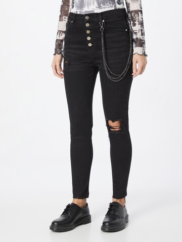 KENDALL + KYLIE Slimfit Jeans in Zwart: voorkant