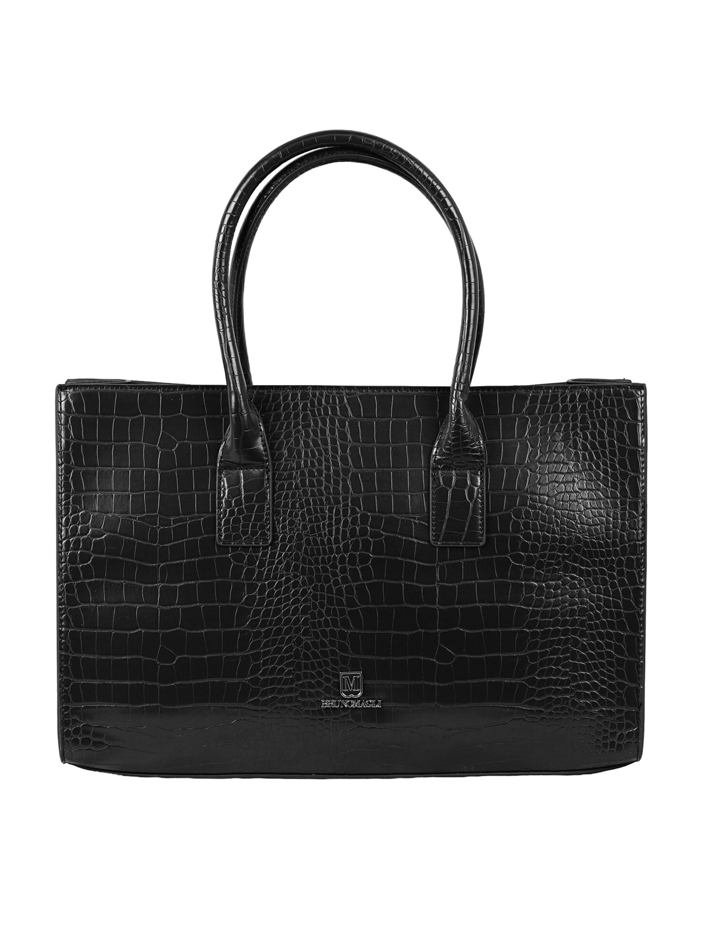 Shopper 'Borsa Shopper Elena Bruno Magli Eco-Pelle Coccodrillo Zip' di Bruno Magli in nero: frontale