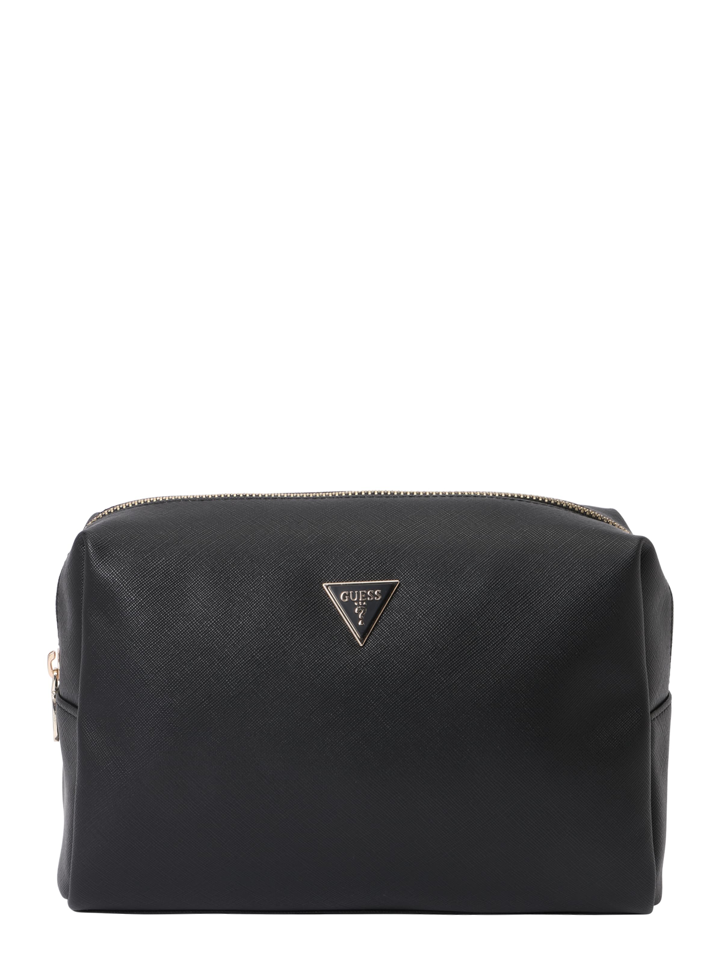 GUESS Kosmetiikkalaukku 'LARGE TOP ZIP' värissä musta: etupuoli