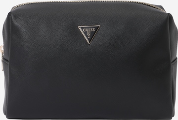 GUESS Kosmetiikkalaukku 'LARGE TOP ZIP' värissä musta: etupuoli