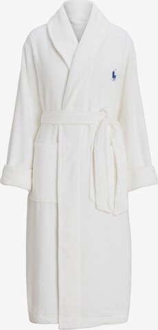 Polo Ralph Lauren Short Bathrobe ' Cozy Robes ' in White: front