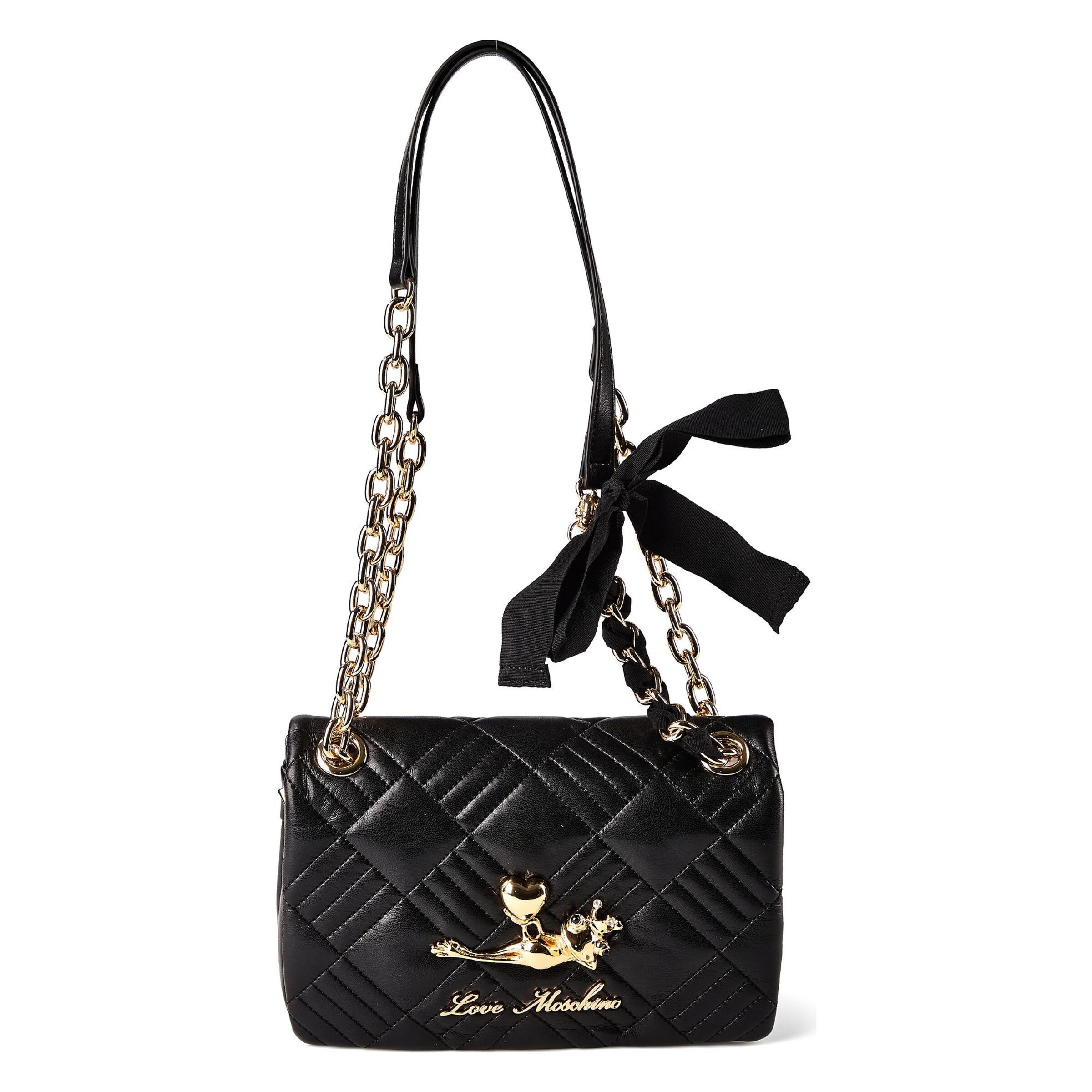 Sac bandoulière 'Frog' Love Moschino en noir : devant