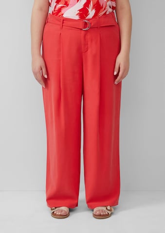 s.Oliver Wide leg Bandplooibroek in Rood: voorkant