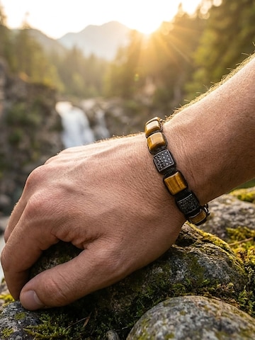 UNIQAL Armband 'YELLOW TIGER EYE' in Gemengde kleuren