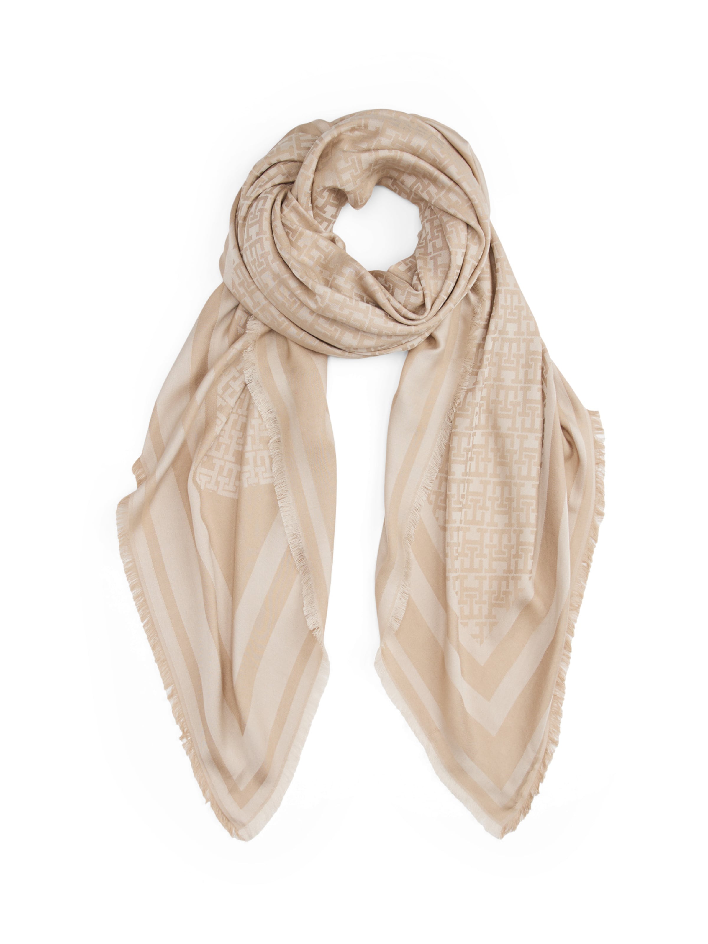 Fular de la TOMMY HILFIGER pe bej: față