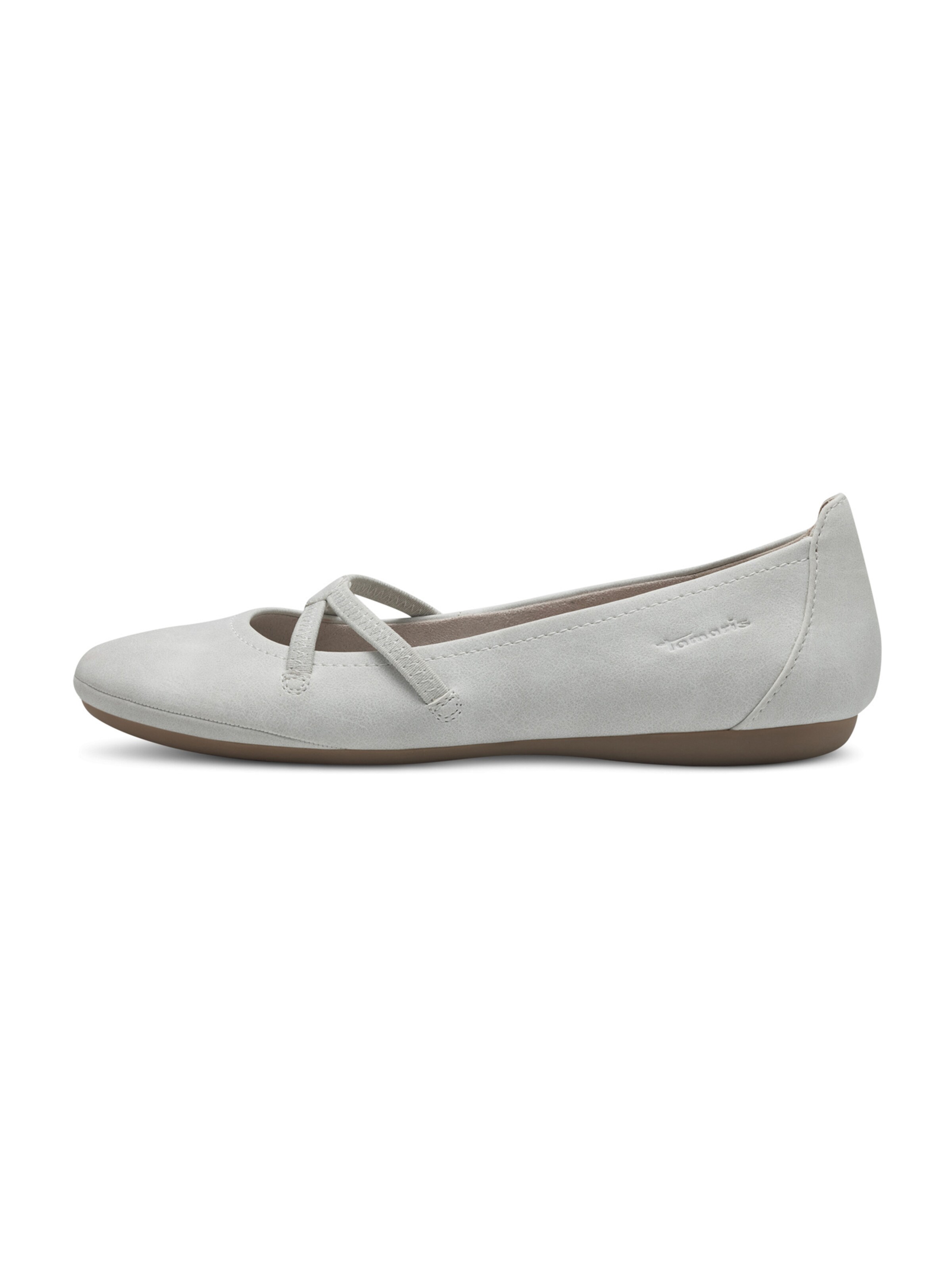 Tamaris Ballet Flats with Strap in Grey