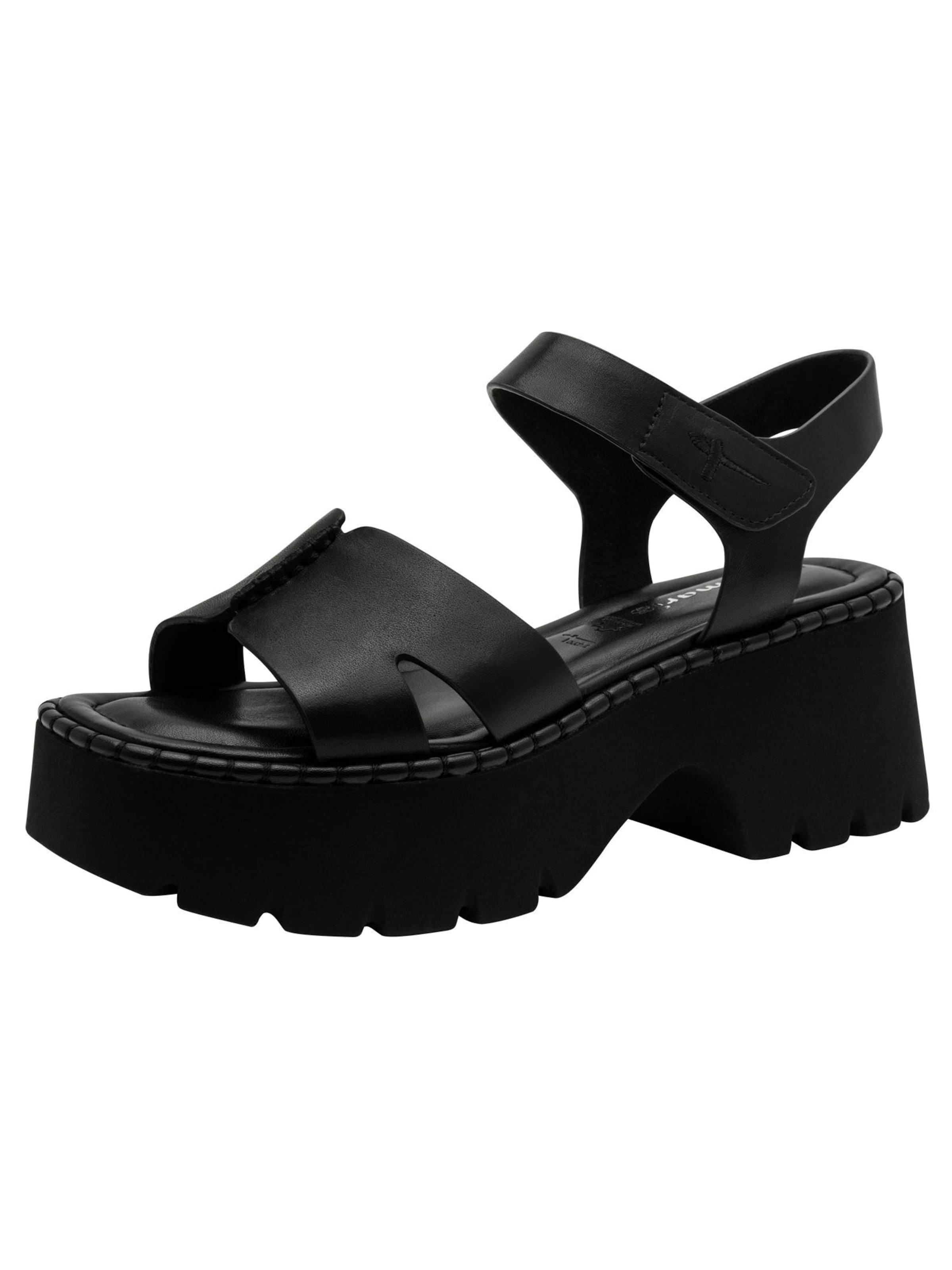 Sandales Tamaris en noir : devant