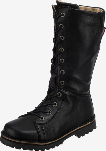 Grünbein Lace-Up Boots in Black: front