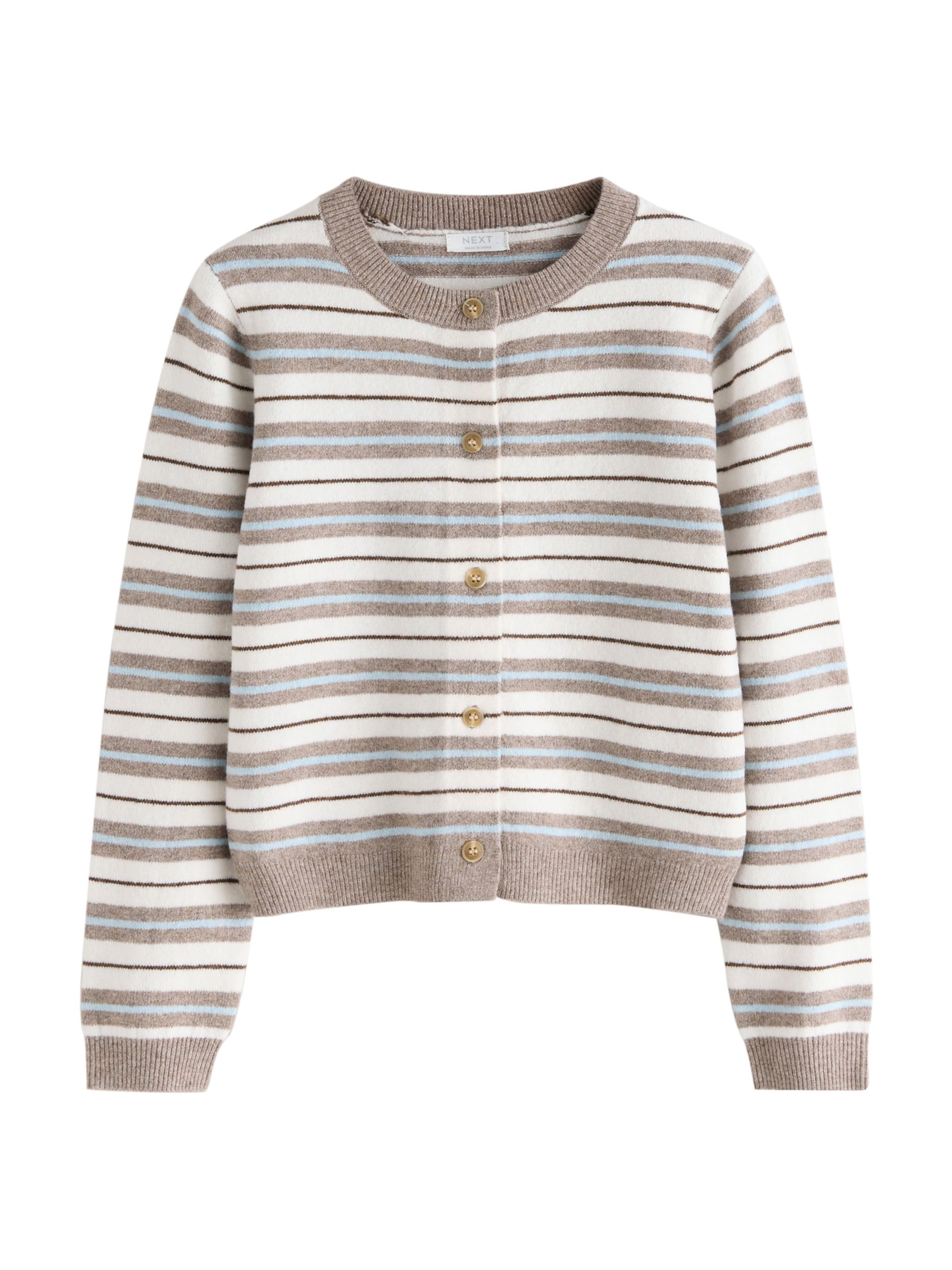 Next Knit cardigan in 98 in Chamois / Blue / White, Item view