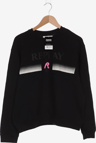 REPLAY Sweatshirt & Zip-Up Hoodie in XXL in Black: front