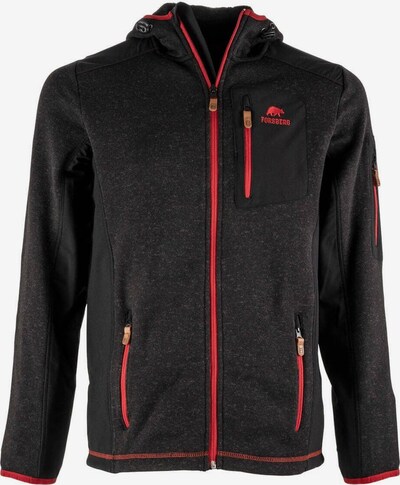 FORSBERG Fleecejacke in dunkelgrau / graumeliert / blutrot, Produktansicht