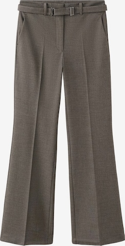 MANGO Regular Pleat-Front Pants 'Carlota' in Brown: front