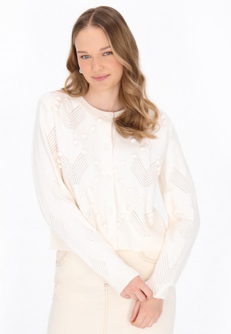 MYMO Gebreid vest in Wit: voorkant