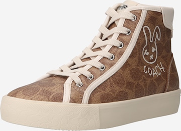 Sneaker alta 'citysole lunar new year high top platform' di COACH in marrone: frontale