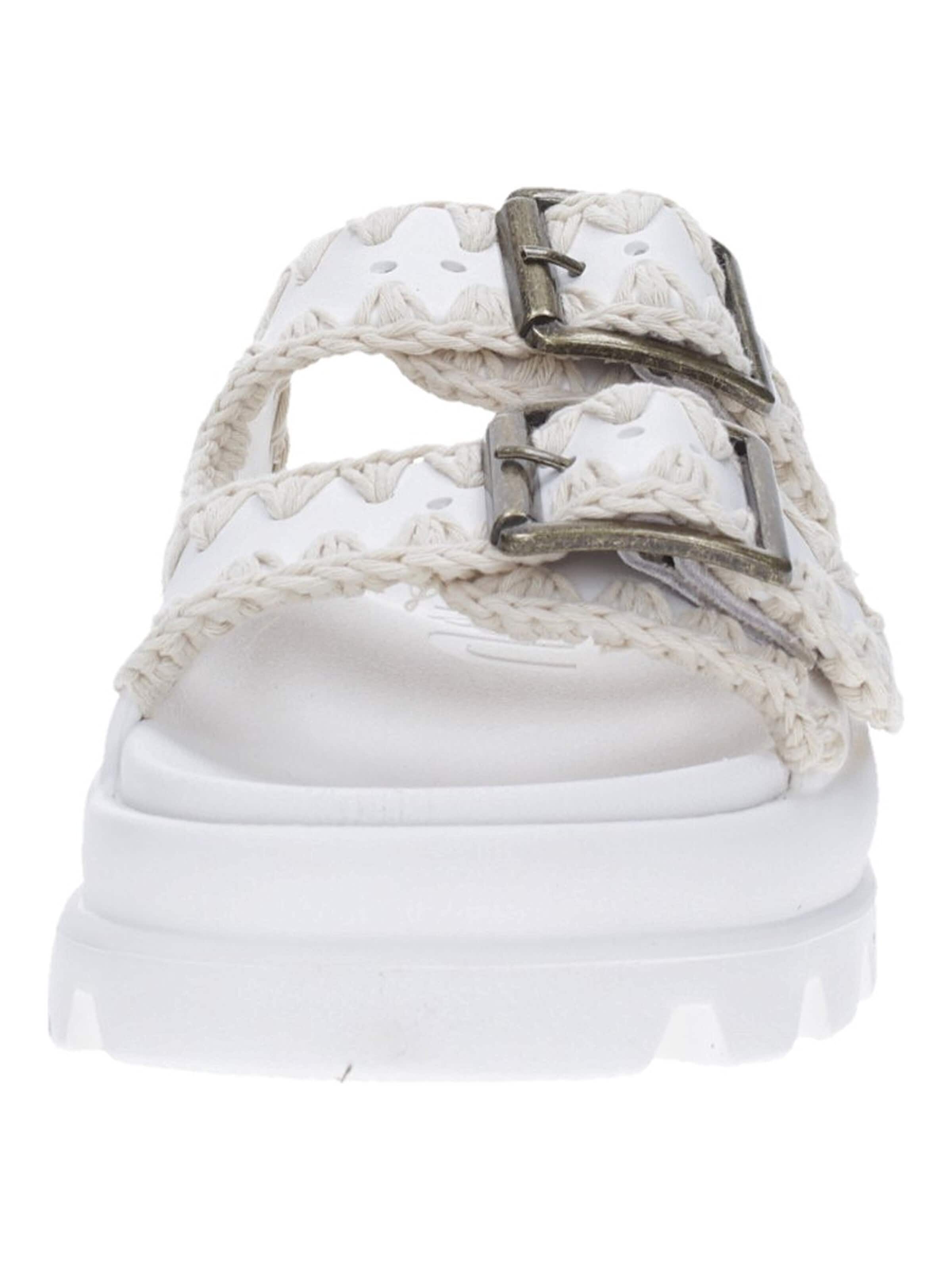 Zoccoletto 'Mou Ciabatta Eva One-Piece Slide Two Buckle' di MOU in bianco