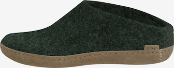 Glerups Slippers 'Ledersohle' in Green: front