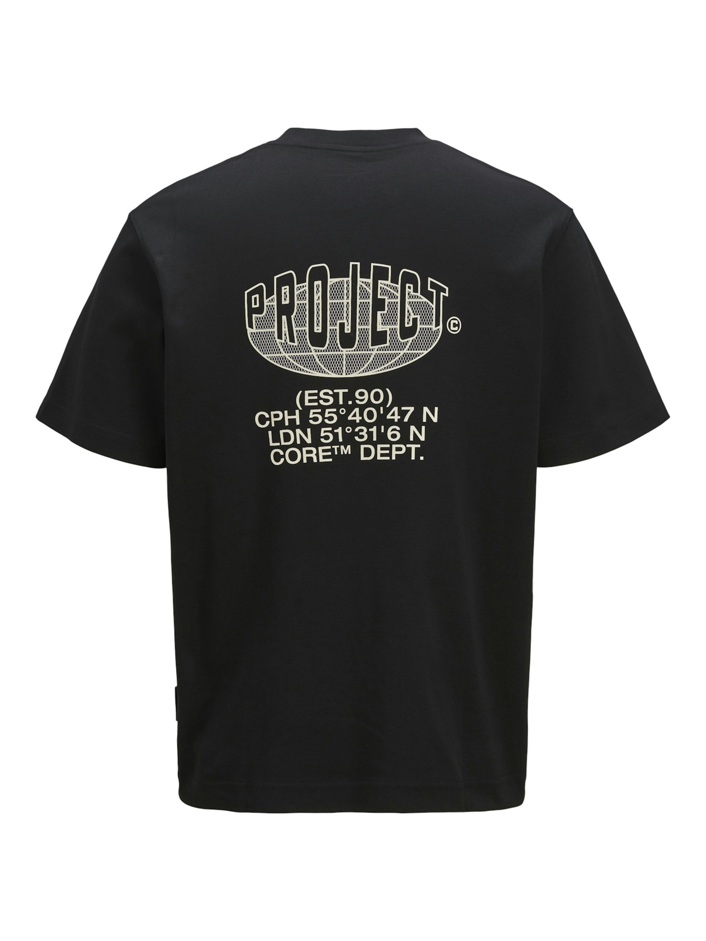 Jack & Jones Junior Shirts 'Concrete Globe' i sort: forside