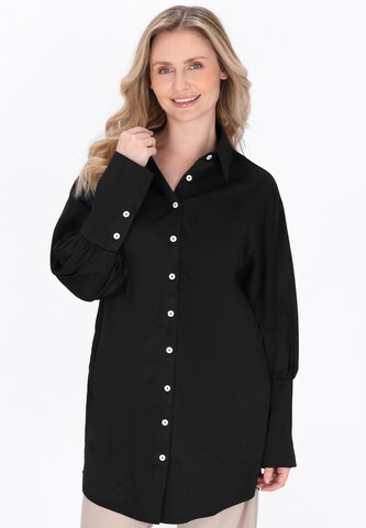 Chemisier 'Minimalistic' usha WHITE LABEL en noir : devant