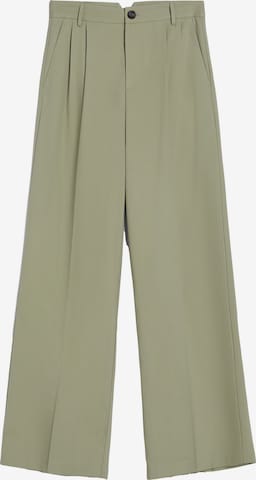 Bershka Loose fit Pleat-Front Pants in Green: front