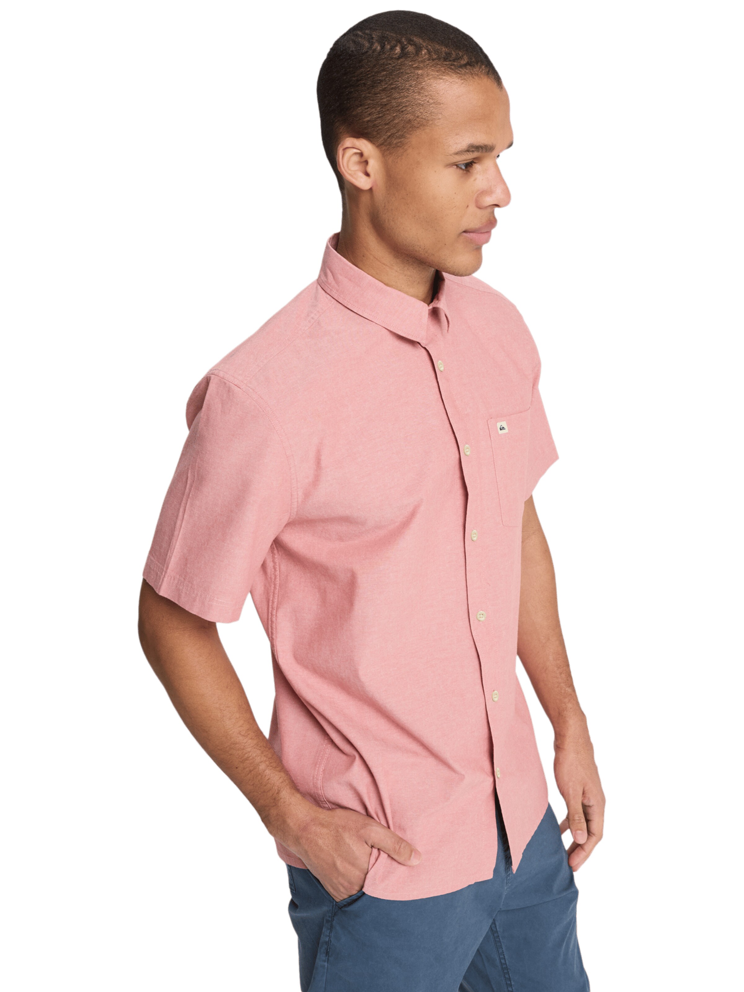 QUIKSILVER Regular fit Button Up Shirt 'Drumfins' in Pink