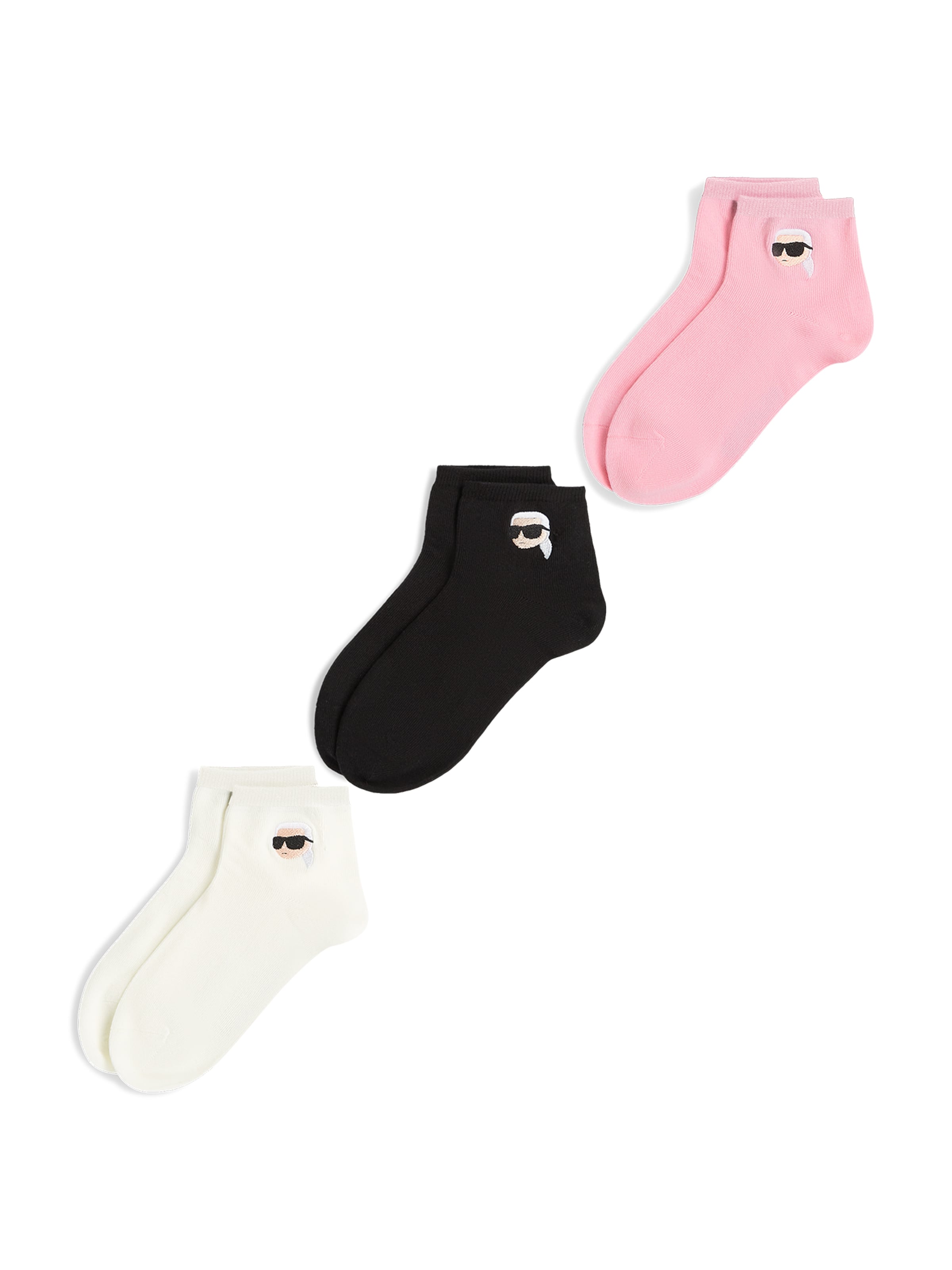 Karl LagerfeldČarape ' Ikon- kurze Socken – 3er-Pack ' - roza boja: prednji dio