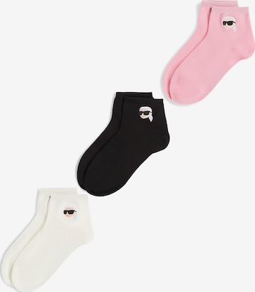 Karl Lagerfeld Sukat ' Ikon- kurze Socken – 3er-Pack ' värissä vaaleanpunainen: etupuoli