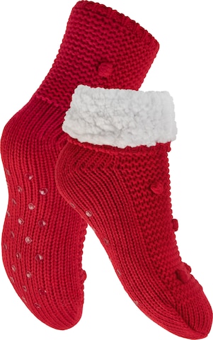 footstar Socks 'Haussocken' in Red: front