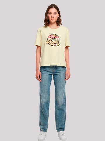 F4NT4STIC Shirt 'Mothers Day Floral Design Happy Mom Motherhood Appreciation' in Geel