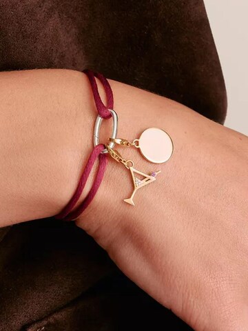 Bracelet 'Silver Textile Bracelet Red Connect' Thomas Sabo en rouge : devant