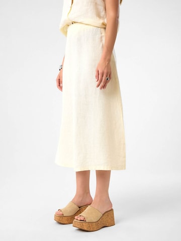 DIMI Skirt 'Damen-Leinen-Midirock' in Beige