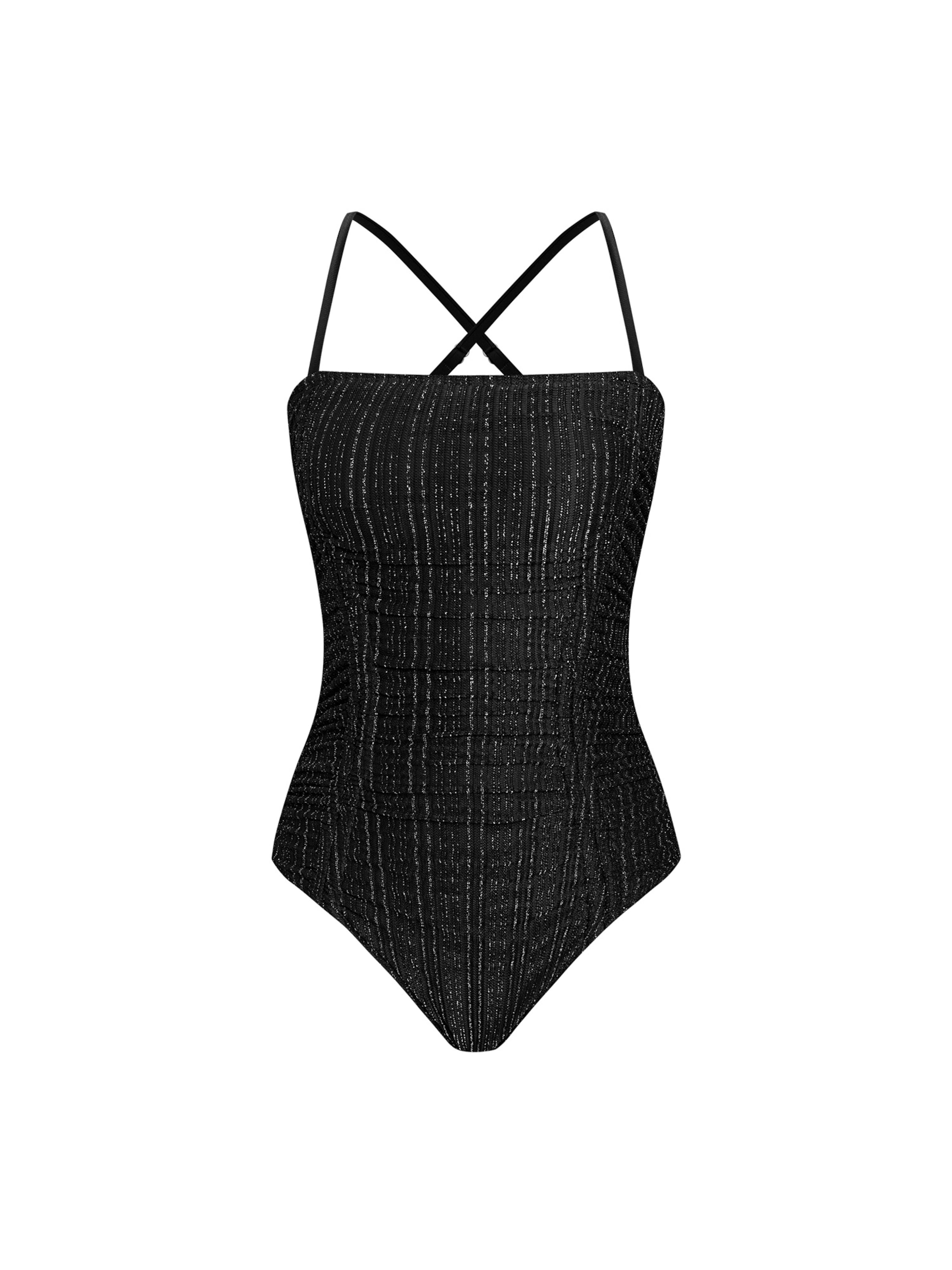 Cupshe Bralette Swimsuit in Black: front