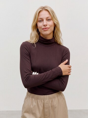 VERO MODA - Camisa 'VMAlberte' em castanho: frente