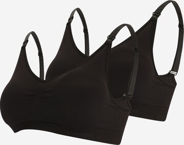 T-shirt Reggiseno 'LILJA' di MAMALICIOUS in nero: frontale