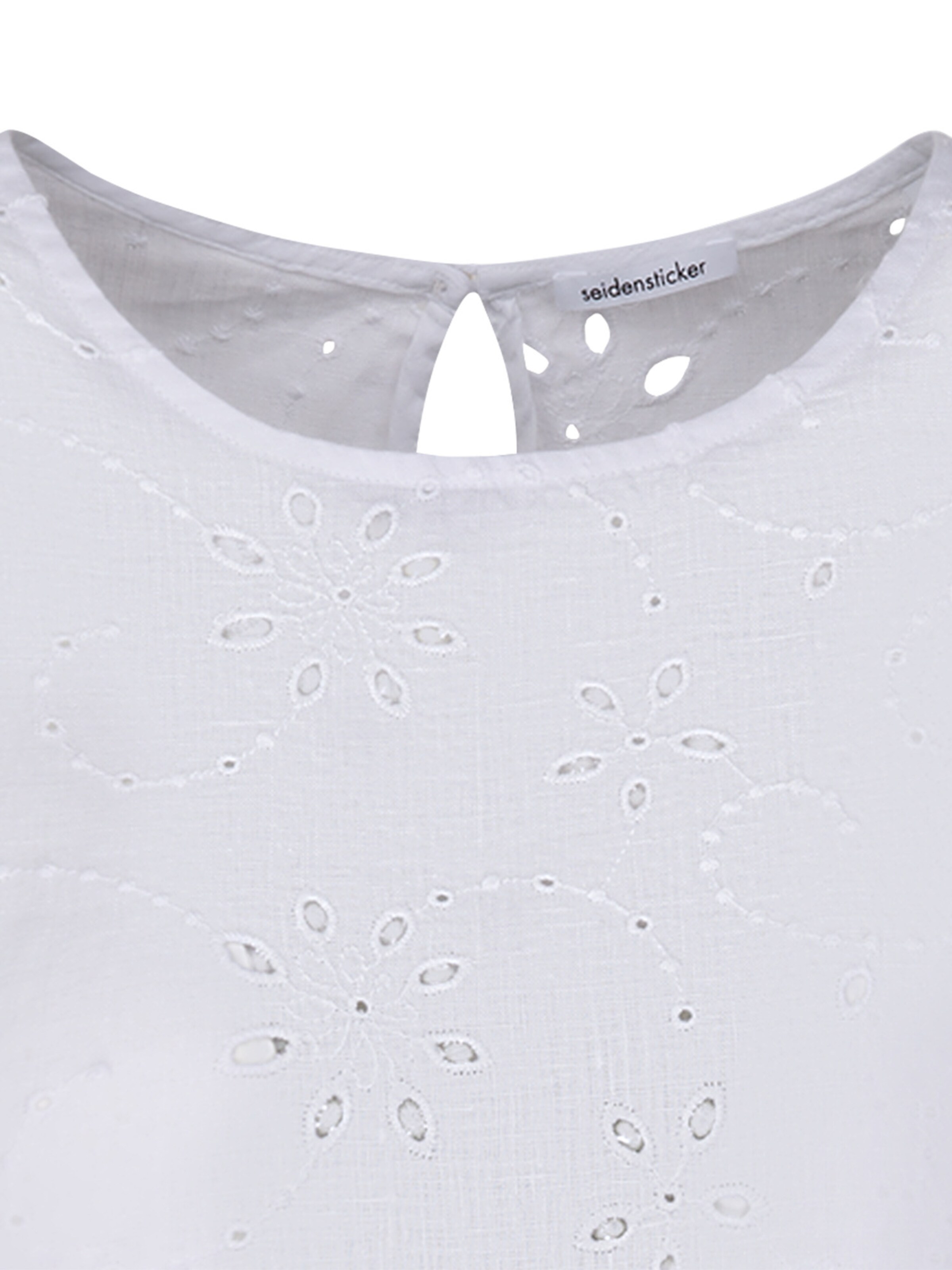 Chemisier 'Schwarze Rose' SEIDENSTICKER en blanc